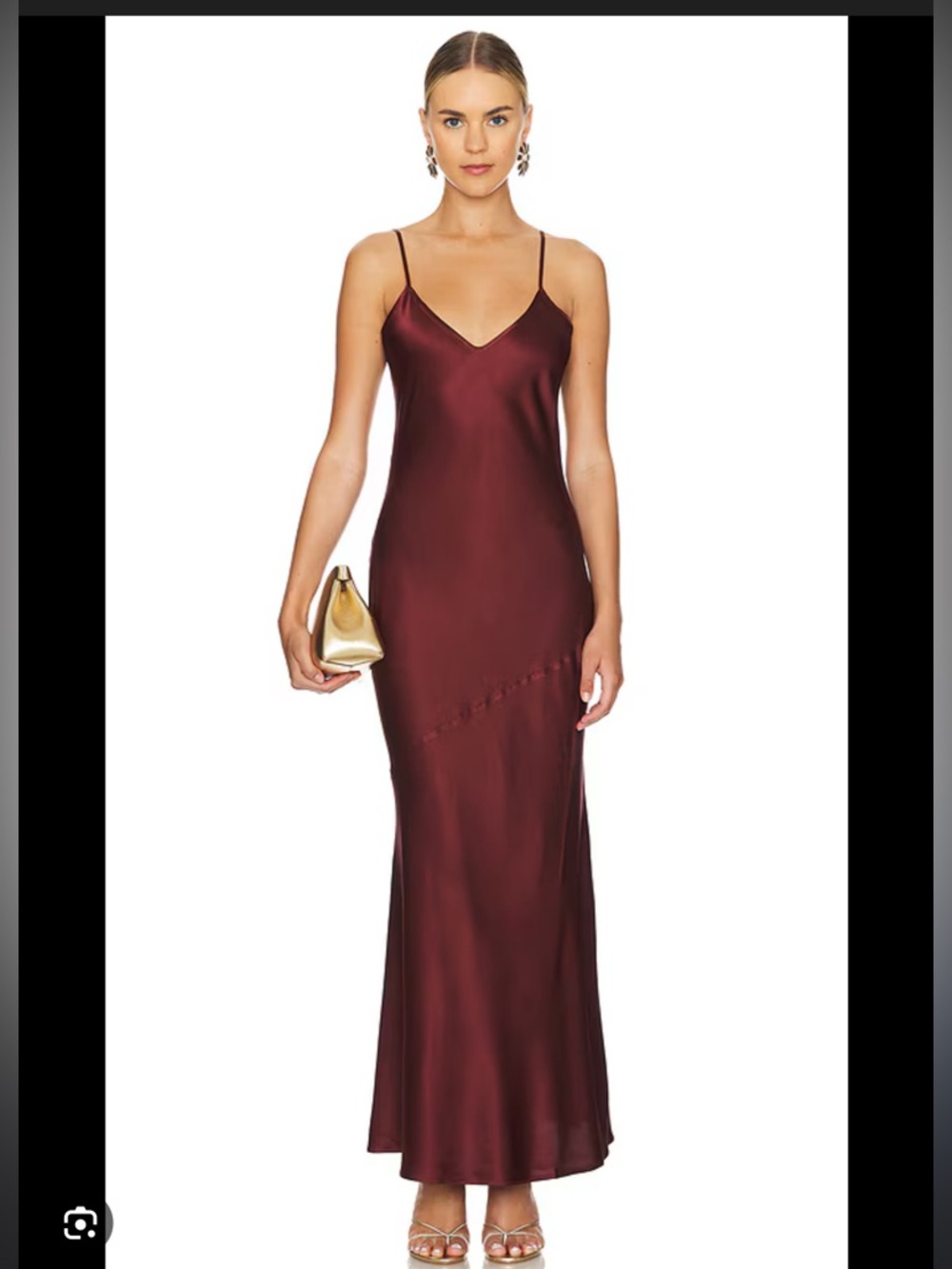 Women's Silk Rosalie Slip Maxi Dress in Burgundy